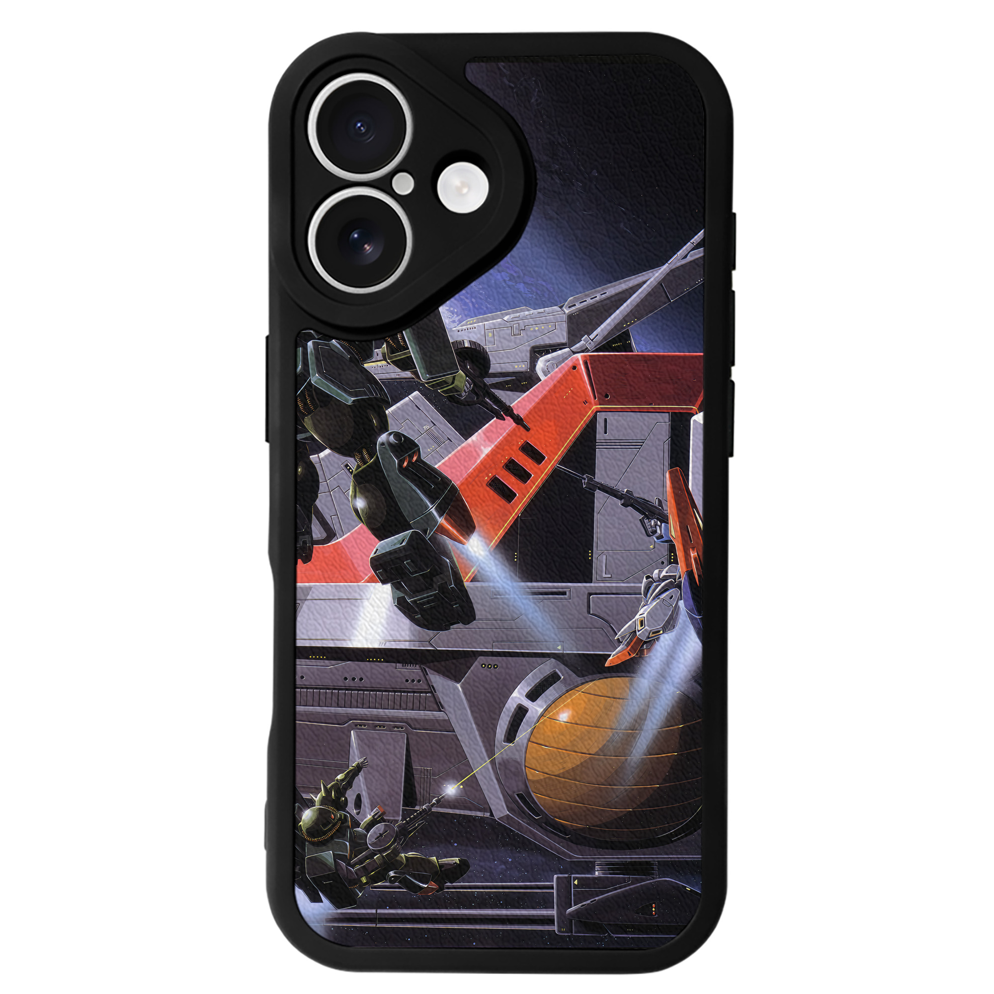 （画像用） 機動戦士ガンダム Mobile Suit Gundam 【iPhone 16シリーズ対応】シリコンスマホケース（レザー調） 材質：シリコン